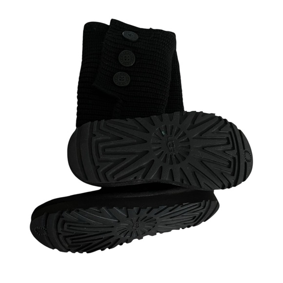 UGG Classic Cardy Black Knit Boots Women Size 6 - Picture 10 of 12